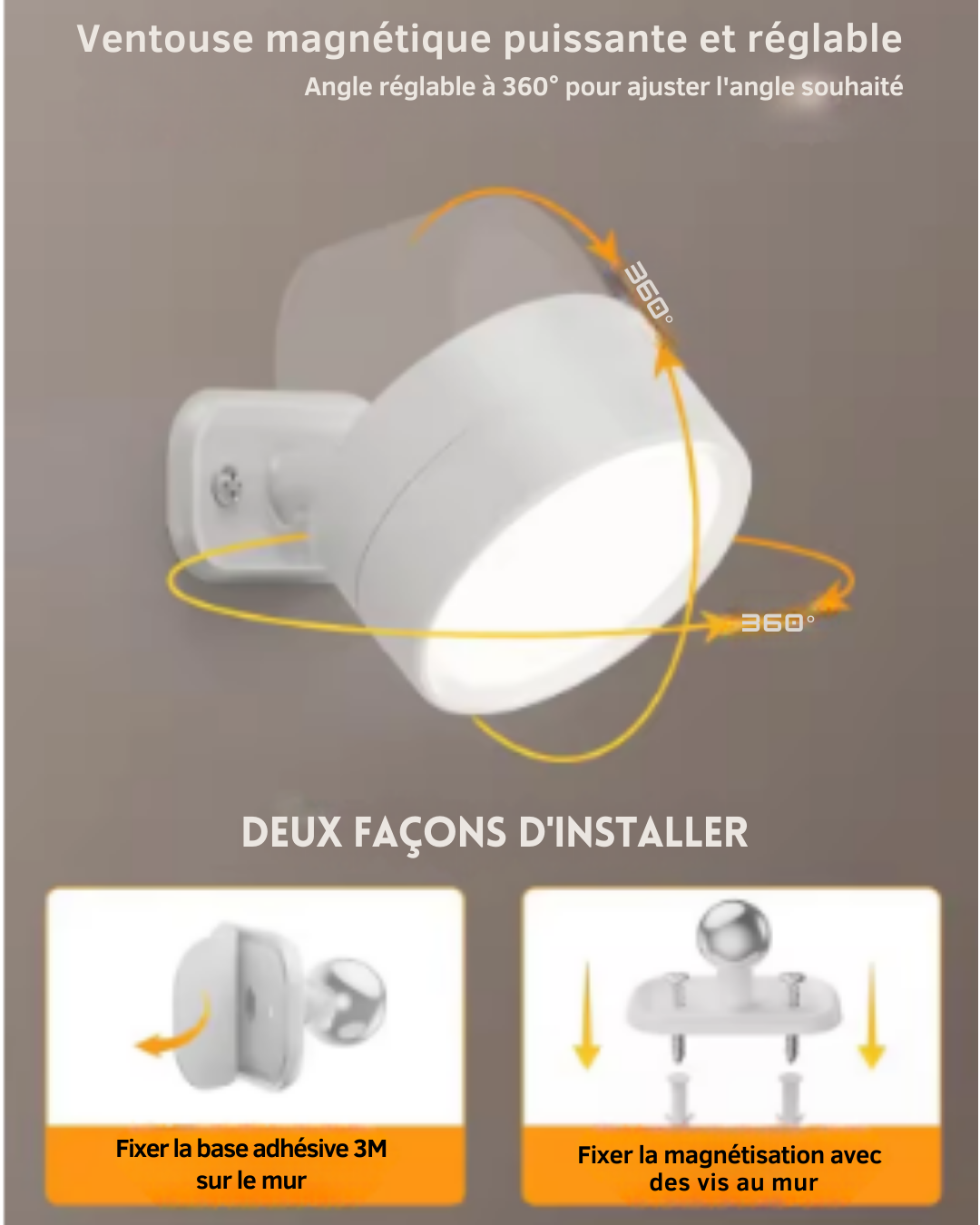 Lunovalia™ Applique LED Élite – Éclairage mural design 360° rotatif Lunovalia